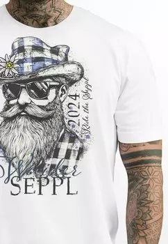Футболка с принтом TRACHTEN BAYERN DIALEKT SCHRIFTZUG VUIDER SEPPL VOLKSFEST FASHION STREETSTYLE Neverless, белый