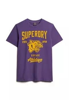 Футболка с принтом Track Field Athletic Graphic Superdry, лекс фиолетовый