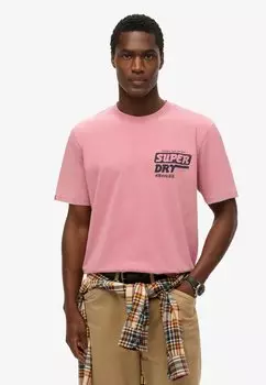Футболка с принтом TRADE TOOLS Superdry, розовый