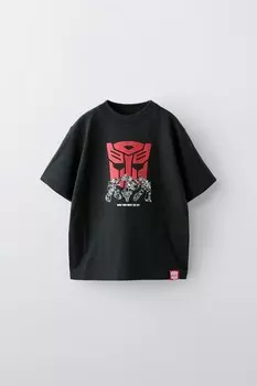Футболка с принтом transformes hasbro ZARA, черный