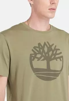 Футболка с принтом Tree Logo Short Sleeve Tee Timberland, Cassel Earth Grape Leaf