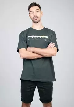 Футболка с принтом TREESHIRT MOUNTAIN PANORAMA NIKIN, антрацит