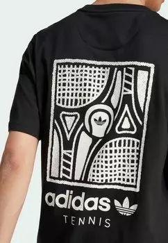 Футболка с принтом Trefoil adidas Originals, черная