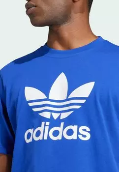 Футболка с принтом Trefoil adidas Originals, полупрозрачный синий
