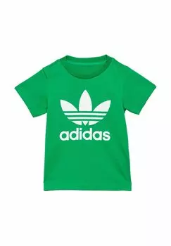 Футболка с принтом Trefoil Tee adidas Originals, зеленая