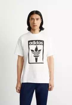 Футболка с принтом Trefoil Torch adidas Originals, белая