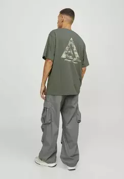 Футболка с принтом TRIANGLE CREW NECK Jack & Jones, цвет agave green