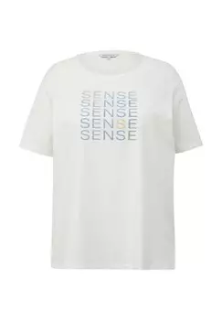 Футболка с принтом Triangle, кремовый