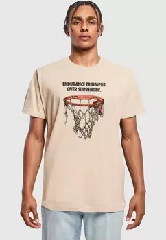 Футболка с принтом TRIUMPH OVER SURRENDER TEE Mister Tee, песочный