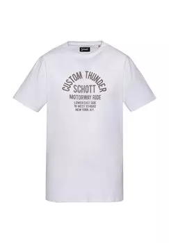 Футболка с принтом TSCUSTOMBIKE Schott, белый