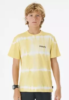 Футболка с принтом TUBE HEADS DYE Rip Curl, цвет butter yellow