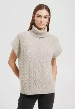 Футболка с принтом TURTLE NECK BRAIDING DESIGN SHORT SLEEVE Koton, цвет beige
