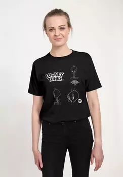 Футболка с принтом TWEETY 80TH OUTLINE Henry Tiger, черный