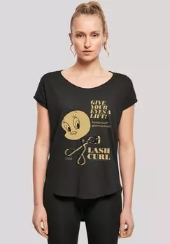 Футболка с принтом TWEETY LASH CURLS F4NT4STIC, черный