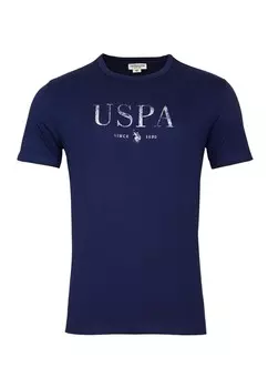 Футболка с принтом U.S. Polo Assn., темно-синий
