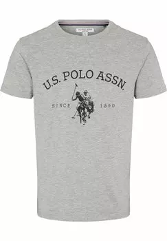 Футболка с принтом U.S. Polo Assn., светло-серый