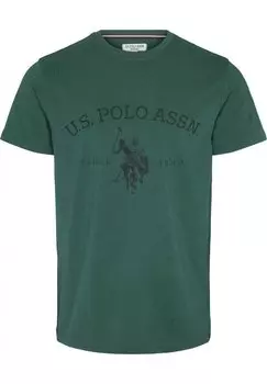 Футболка с принтом U.S. Polo Assn., темно-зеленый