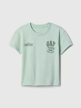 Футболка с принтом «Улица Сезам» Gap, цвет aqua green