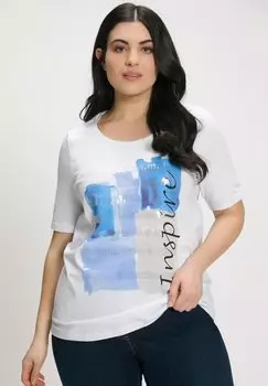 Футболка с принтом Ulla Popken, белый