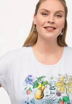 Футболка с принтом Ulla Popken, белый