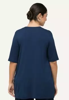 Футболка с принтом Ulla Popken, цвет Mottled Light Blue