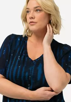 Футболка с принтом Ulla Popken, темно-синий