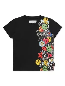 Футболка с принтом «улыбка» Philipp Plein Junior, черный
