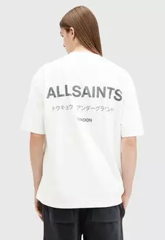 Футболка с принтом UNDERGROUND CREW AllSaints, молочный