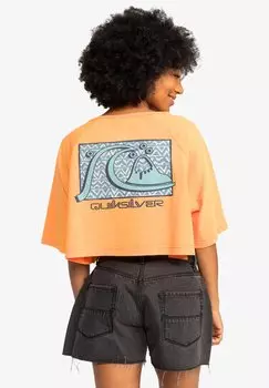 Футболка с принтом UNI MAXI RAGLAN SCREEN Quiksilver, цвет tangerine