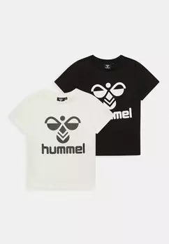 футболка с принтом Unisex 2 Pack Hummel, цвет caviar/marshmallow