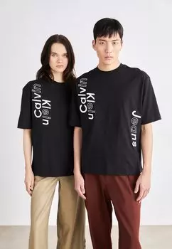 Футболка с принтом UNISEX Calvin Klein Jeans, черный