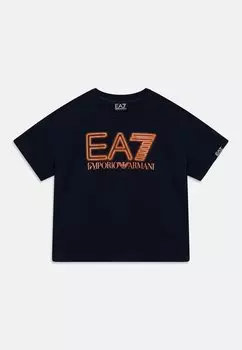 Футболка с принтом Unisex EA7 Emporio Armani, цвет navy blue