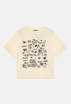 Футболка с принтом UNISEX Emporio Armani, кремовый