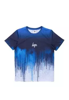 Футболка с принтом UNISEX GRADIENT DRIPS MINI SCRIPT Hype, цвет blue