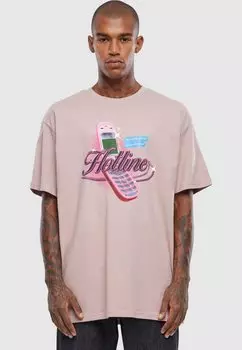 Футболка с принтом Unisex Hotline Oversize Upscale by Mister Tee, цвет duskrose