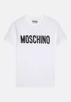 Футболка с принтом Unisex MOSCHINO, цвет bianco ottico