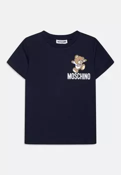 Футболка с принтом UNISEX MOSCHINO, цвет blu navy