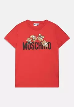 Футболка с принтом UNISEX MOSCHINO, цвет poppy red
