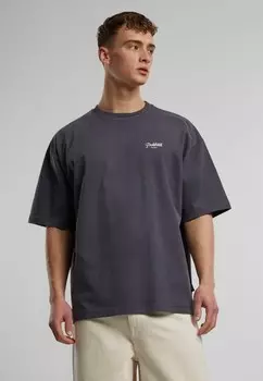 Футболка с принтом UNISEX PROHIBITED, серый