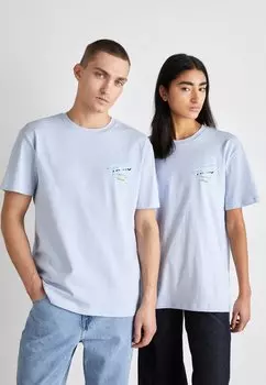 Футболка с принтом UNISEX Tommy Jeans, цвет breezy blue