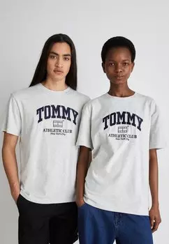 Футболка с принтом UNISEX Tommy Jeans, серый меланж