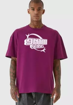 Футболка с принтом Unisex Y2K 9N1M SENSE, цвет aubergine