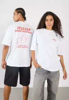 Футболка с принтом UNISEX YOURTURN, белый