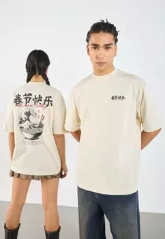 Футболка с принтом UNISEX YOURTURN by Zalando, кремовый