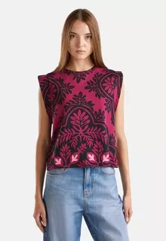 Футболка с принтом United Colors of Benetton, розовый