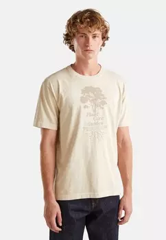 Футболка с принтом United Colors of Benetton, бежевый