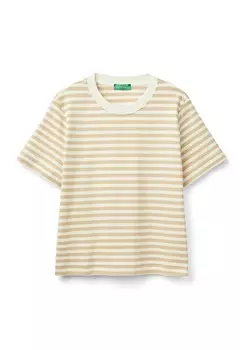 Футболка с принтом United Colors of Benetton, кремовый