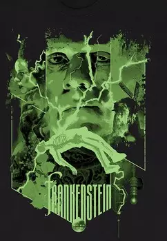Футболка с принтом UNIVERSAL MONSTERS FRANKENSTEIN Henry Tiger, черный