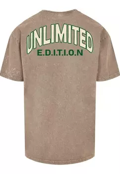 Футболка с принтом UNLIMITED EDITION ACID WASHED Merchcode, хаки
