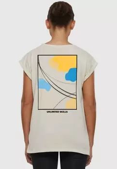 Футболка с принтом UNLIMITED SKILLS EXTENDED SHOULDER TEE B Merchcode, белый